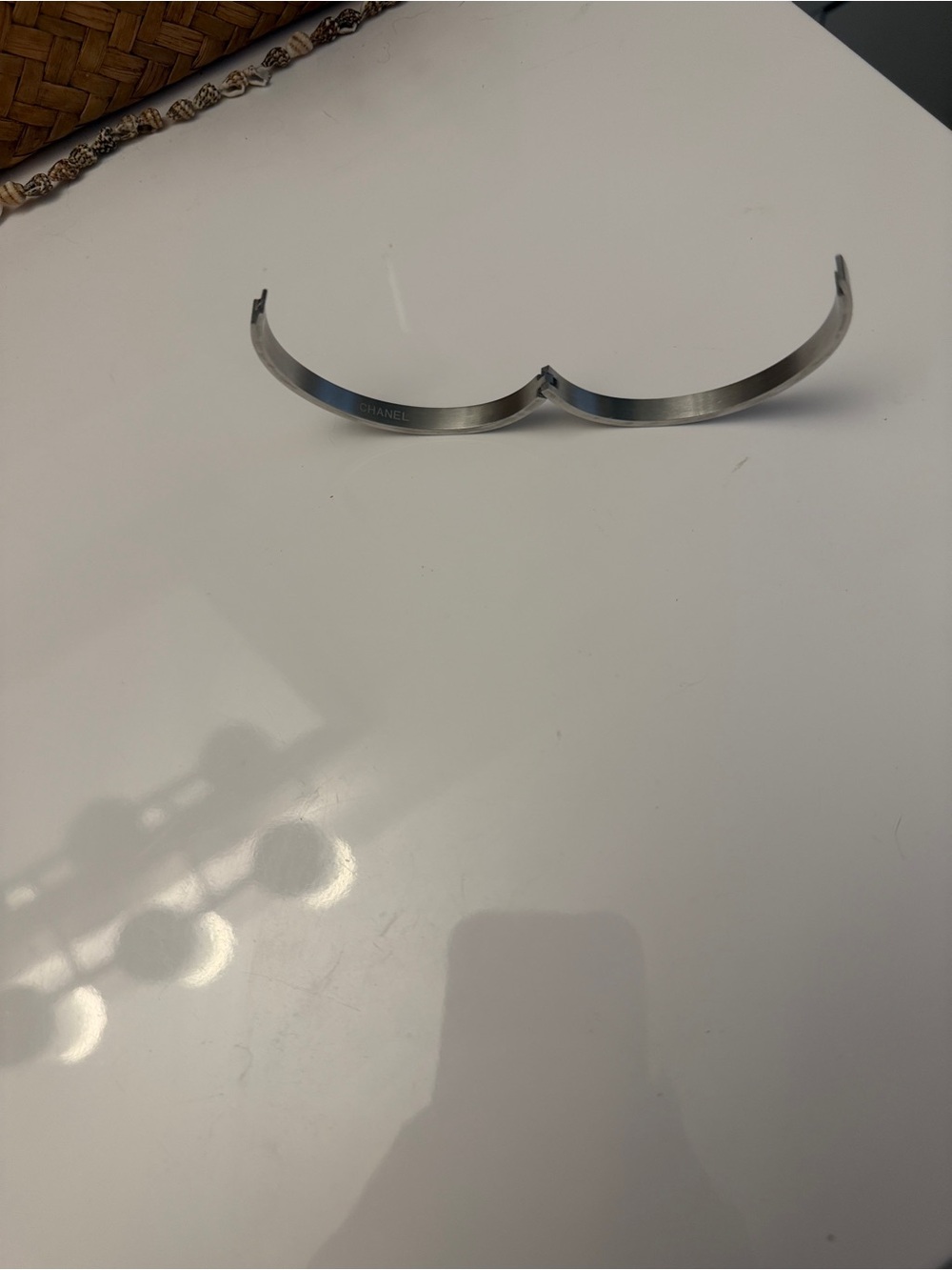 Logo Silver Stainless Steel Bangle - Picture 5 of 5